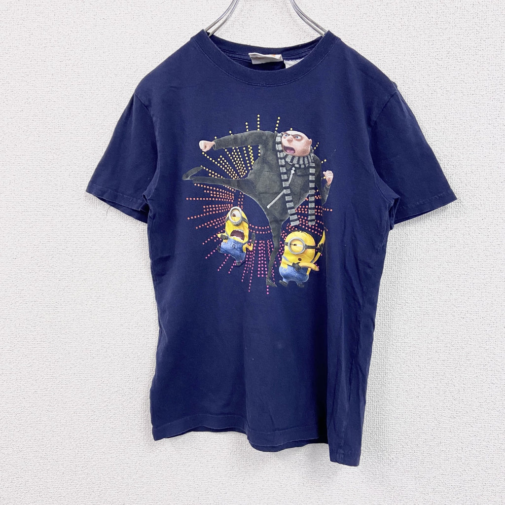 DESPICABLE ME3　半袖プリントTシャツ　キャラT　ミニオン　紺　ネイビー　14/16サイズ　古着