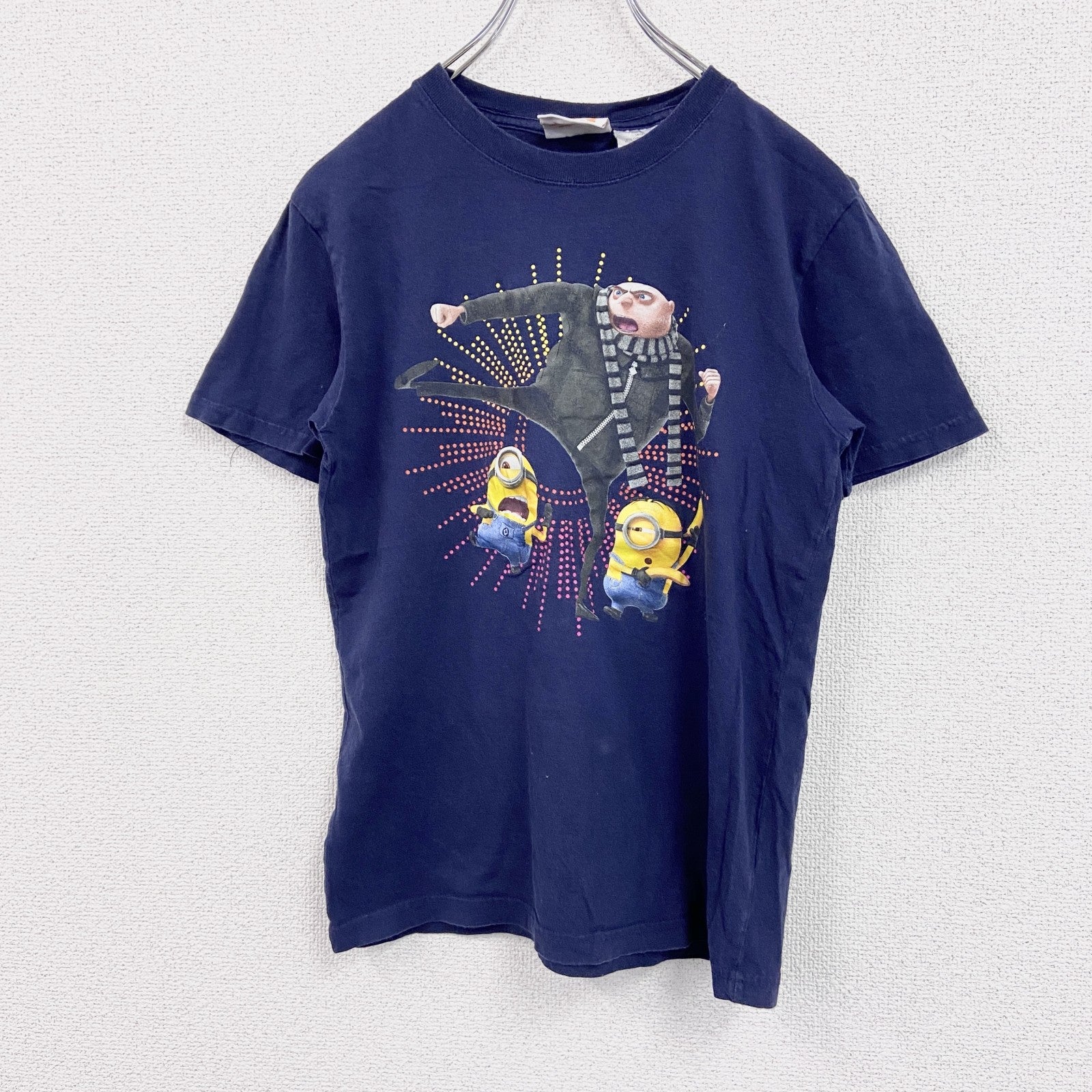DESPICABLE ME3　半袖プリントTシャツ　キャラT　ミニオン　紺　ネイビー　14/16サイズ　古着