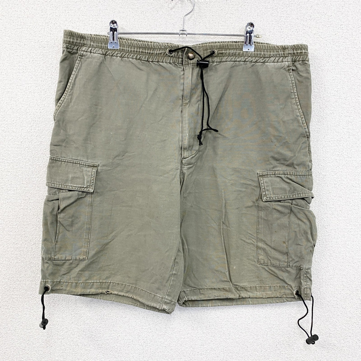 Dickies　ディッキーズ　ハーフカーゴパンツ　ショートパンツ　ドローコード　オリーブカーキ　古着