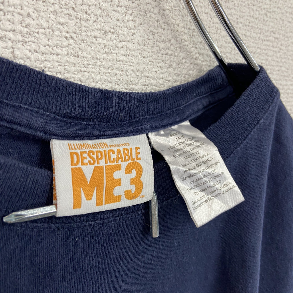 DESPICABLE ME3　半袖プリントTシャツ　キャラT　ミニオン　紺　ネイビー　14/16サイズ　古着