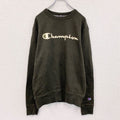 champion　チャンピオン　スウェット/トレーナー　デカロゴ　ストリート　ワンポイント　クルーネック　現行　カーキ　Sサイズ　古着