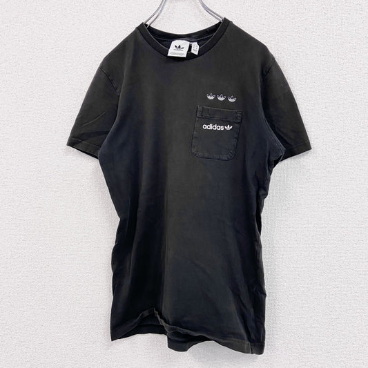 adidas　アディダス　半袖プリントTシャツ　黒　ブラック　Mサイズ