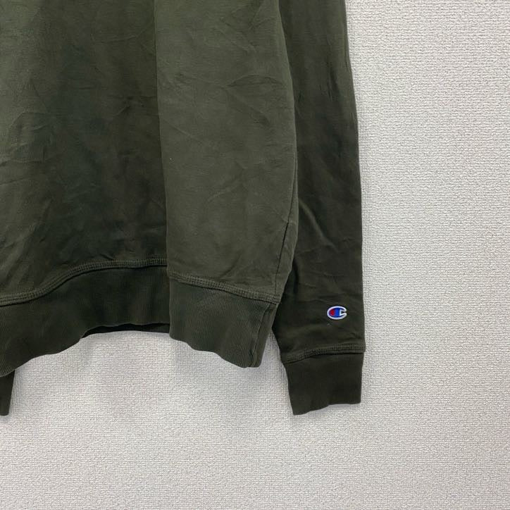 champion　チャンピオン　スウェット/トレーナー　デカロゴ　ストリート　ワンポイント　クルーネック　現行　カーキ　Sサイズ　古着