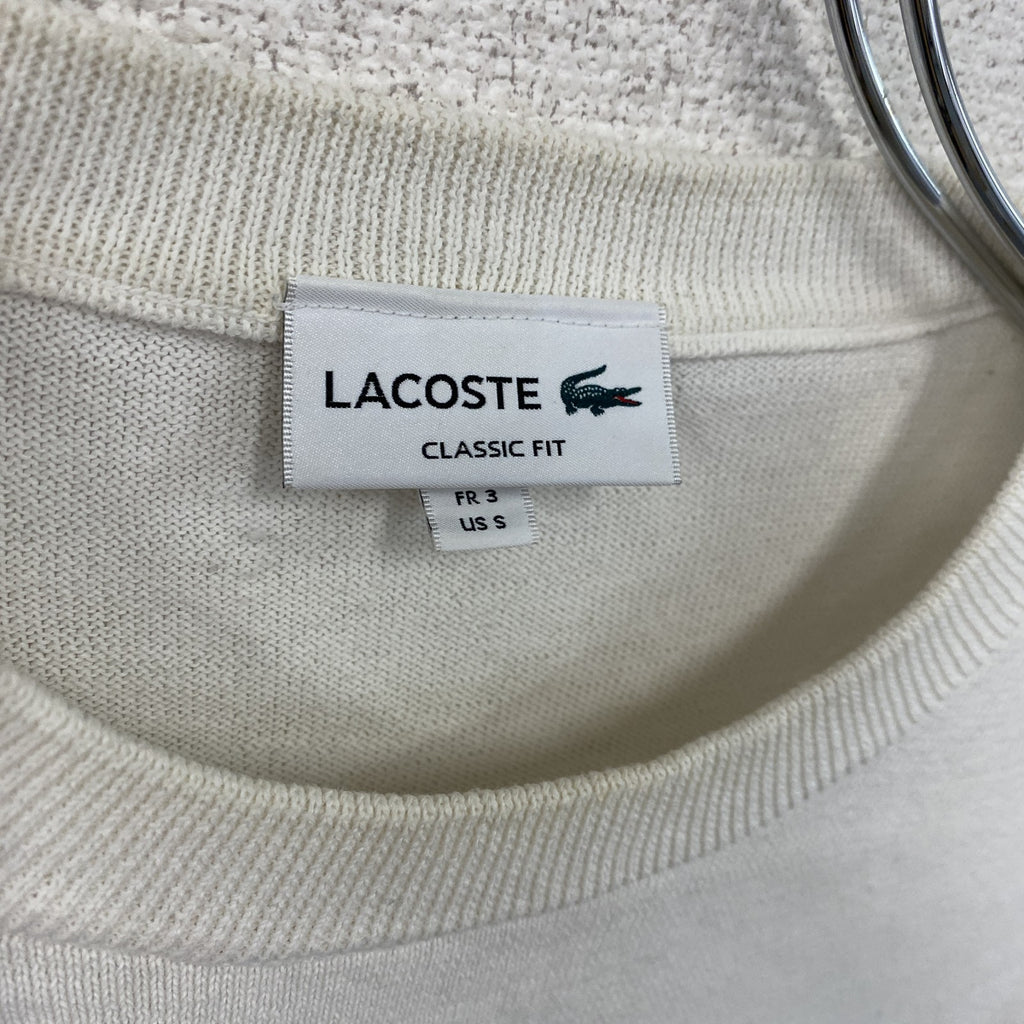 LACOSTE　ラコステ　半袖Tシャツ　白　ホワイト　Sサイズ　古着
