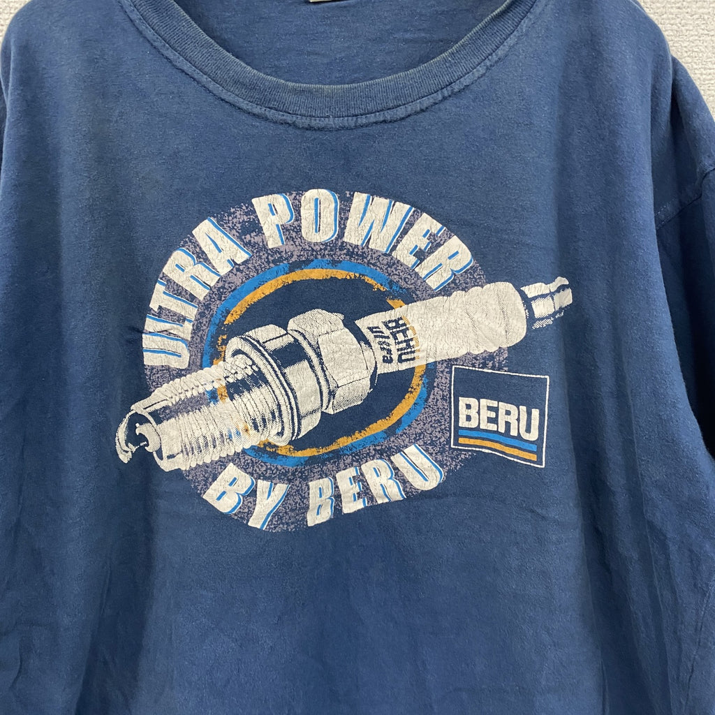 BERU　半袖プリントTシャツ　青　ブルー　XLサイズ　古着