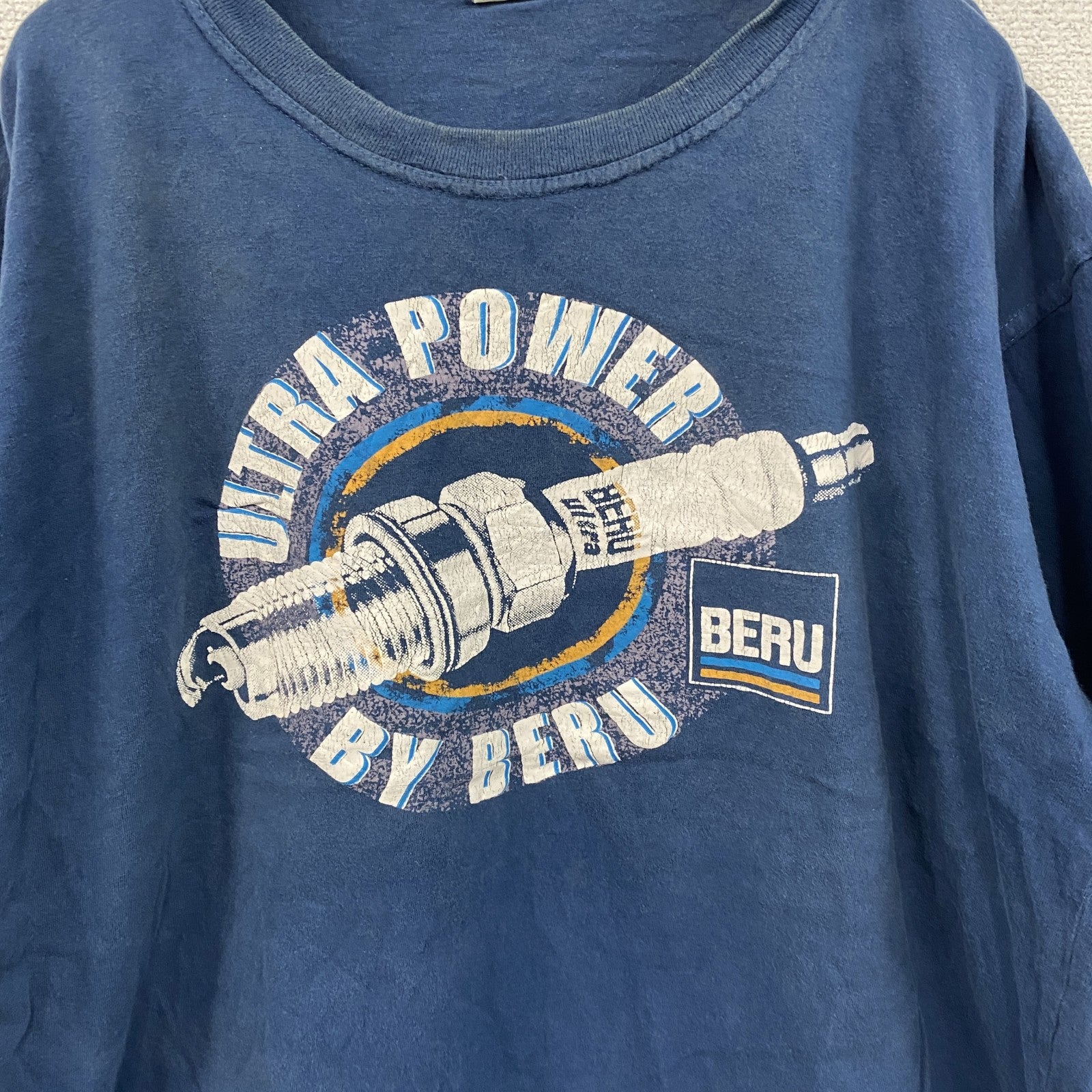 BERU　半袖プリントTシャツ　青　ブルー　XLサイズ　古着