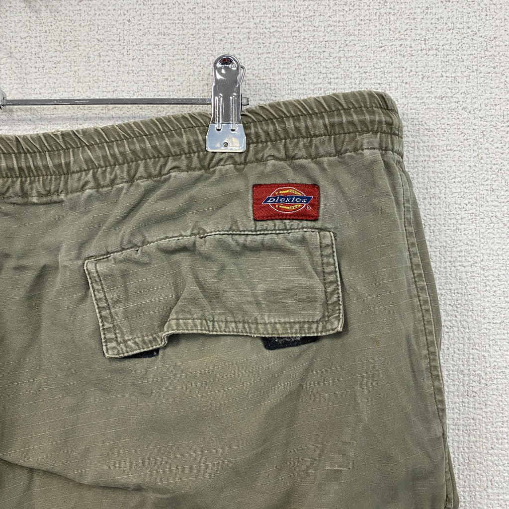 Dickies　ディッキーズ　ハーフカーゴパンツ　ショートパンツ　ドローコード　オリーブカーキ　古着