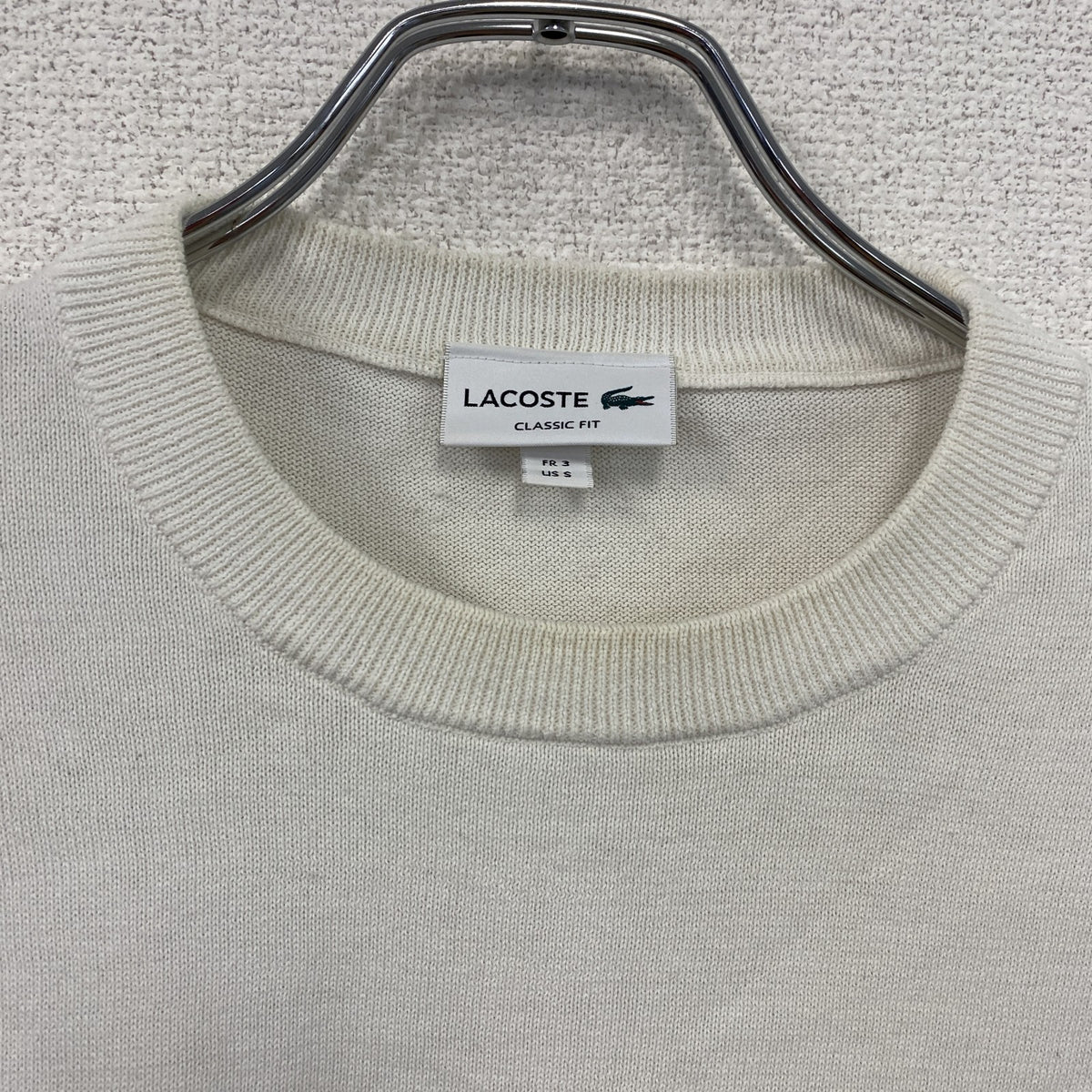 LACOSTE　ラコステ　半袖Tシャツ　白　ホワイト　Sサイズ　古着