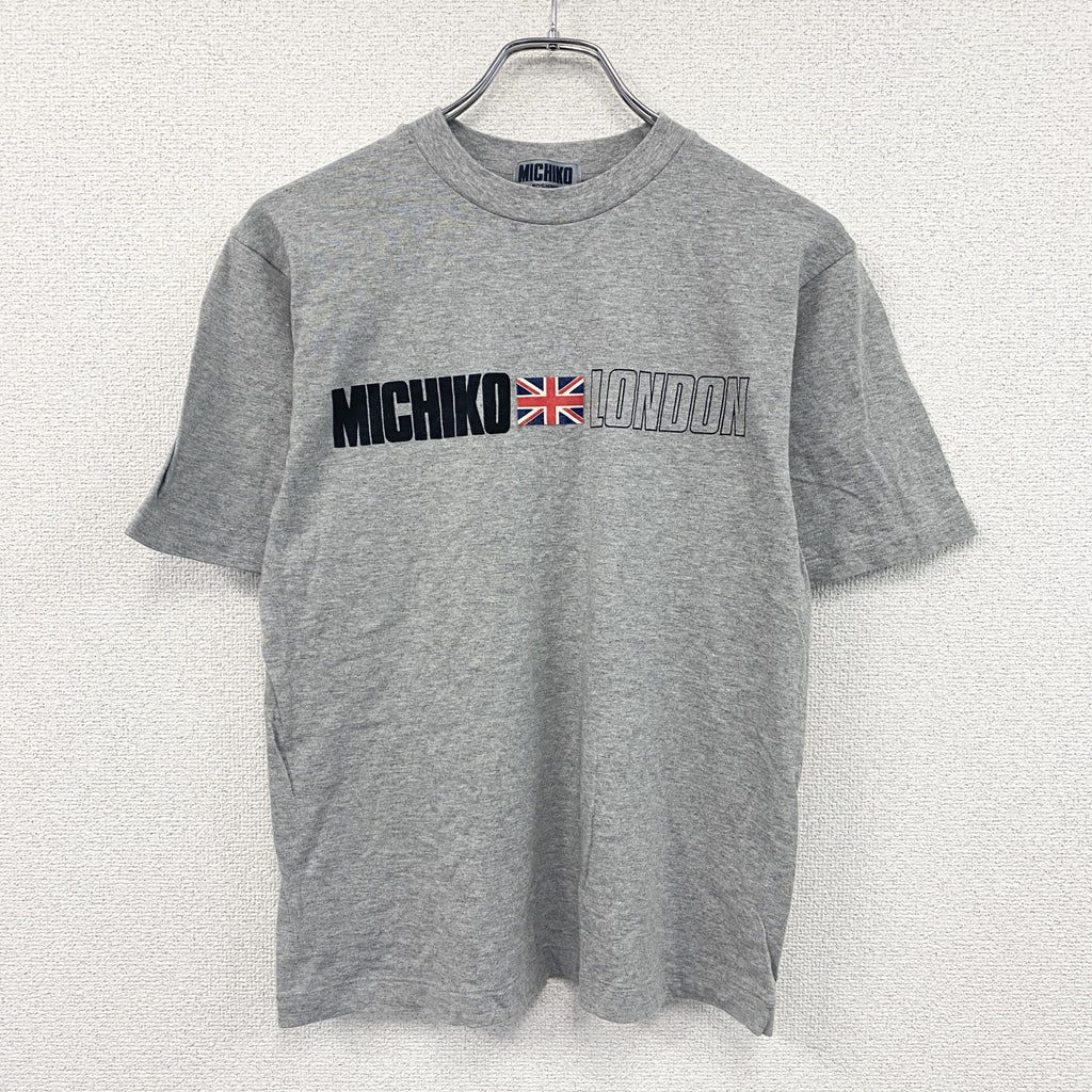 ～90s　MICHIKO LONDON 　ミチコロンドン　半袖Tシャツ　シングルステッチ　灰色　グレー　Mサイズ　　ヴィンテージ　古着