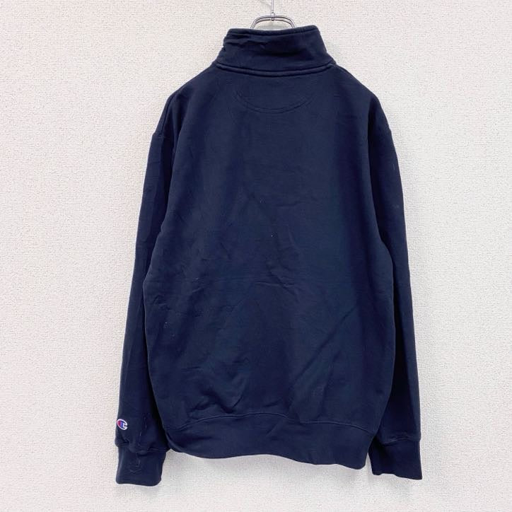 Champion　チャンピオン　ハーフジッププルオーバースウェット/トレーナー　紺　ネイビー　Mサイズ　古着