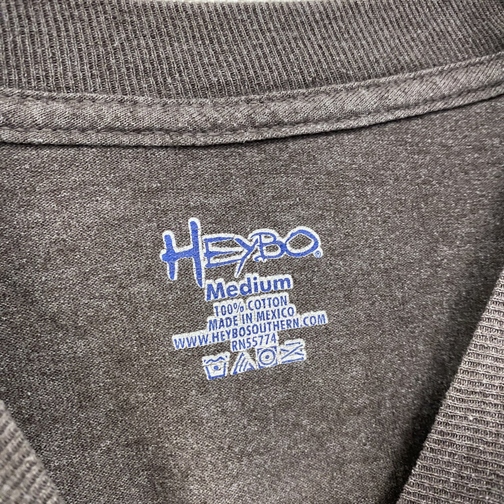 HEYBO　ヘイボ　長袖プリントアニマルTシャツ/ロンT　茶色　ブラウン　Mサイズ　古着