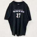 Reebok リーボック　NFL　ボルチモア・レイブンズ　RICE ライス　半袖プリントTシャツ　黒　ブラック　XLサイズ　古着