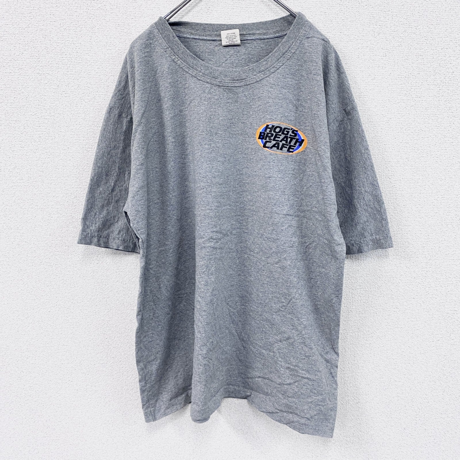 ～00s　CLOTHING　半袖プリントTシャツ　企業ロゴ　両面プリント　ヴィンテージ　灰色　グレー　Lサイズ　古着