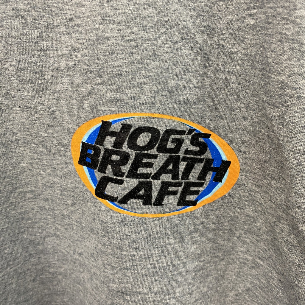 ～00s　CLOTHING　半袖プリントTシャツ　企業ロゴ　両面プリント　ヴィンテージ　灰色　グレー　Lサイズ　古着