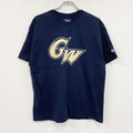Champion　チャンピオン　半袖プリントTシャツ　デカロゴ　刺繍ロゴ　現行　紺　ネイビー　XLサイズ　古着
