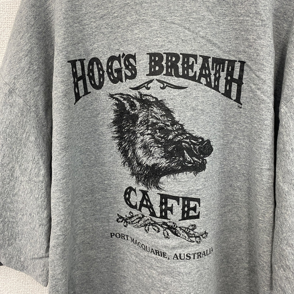 ～00s　CLOTHING　半袖プリントTシャツ　企業ロゴ　両面プリント　ヴィンテージ　灰色　グレー　Lサイズ　古着