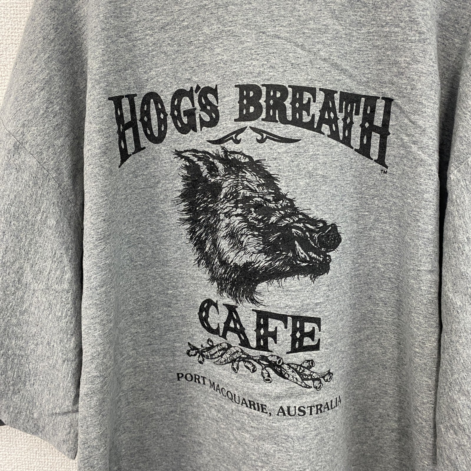 ～00s　CLOTHING　半袖プリントTシャツ　企業ロゴ　両面プリント　ヴィンテージ　灰色　グレー　Lサイズ　古着