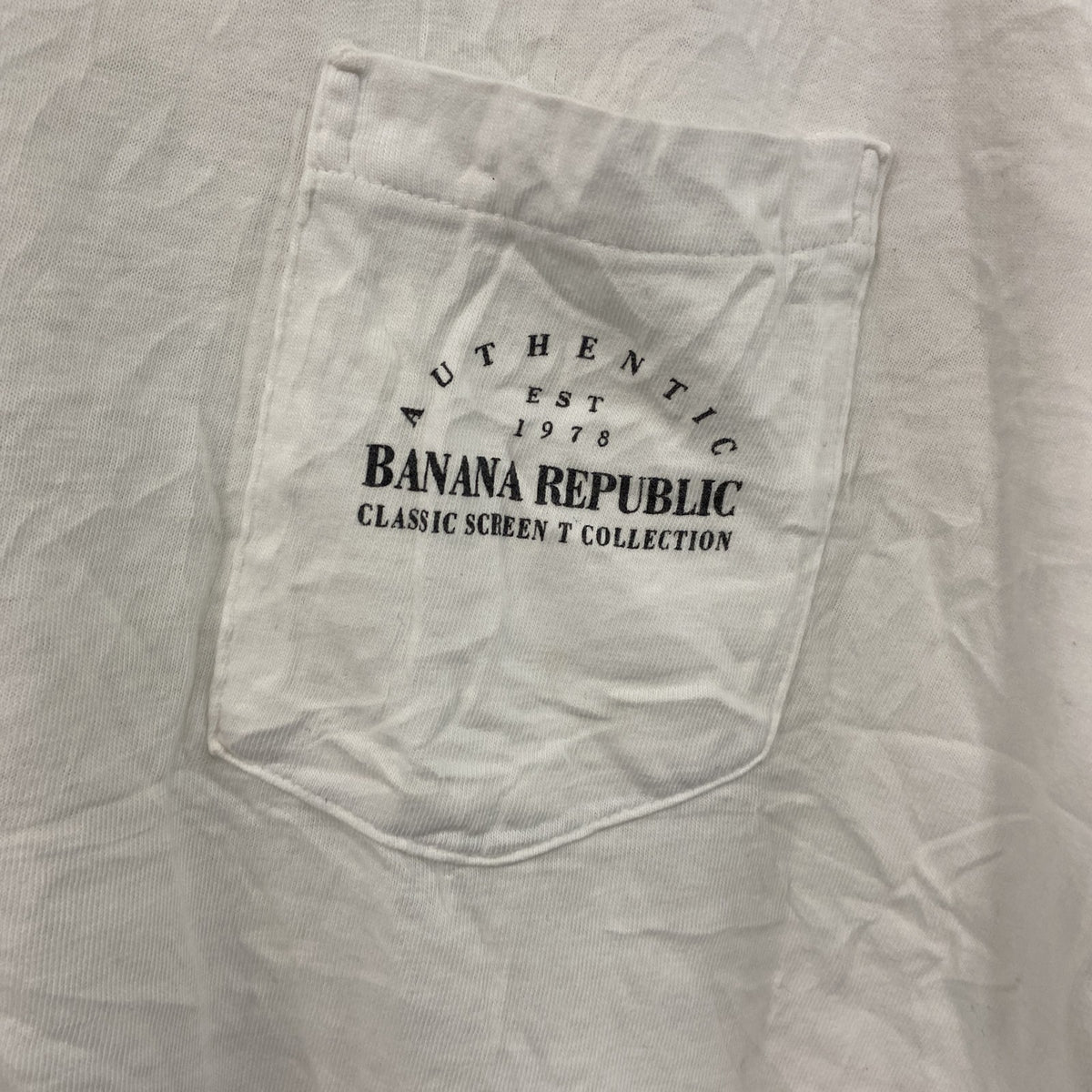 BANANA REPUBLIC　バナナリパブリック　半袖プリントTシャツ　シングルステッチ　ヴィンテージ　白　ホワイト　Mサイズ　古着
