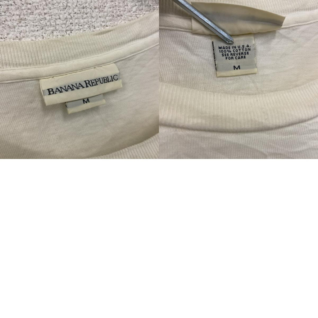 BANANA REPUBLIC　バナナリパブリック　半袖プリントTシャツ　シングルステッチ　ヴィンテージ　白　ホワイト　Mサイズ　古着