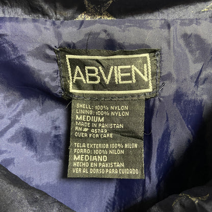 古着 used　ABVIEN　長袖ナイロンジャケット　フルジップアウター　星　ネイビー　レトロ　ヴィンテージ　ハイネック