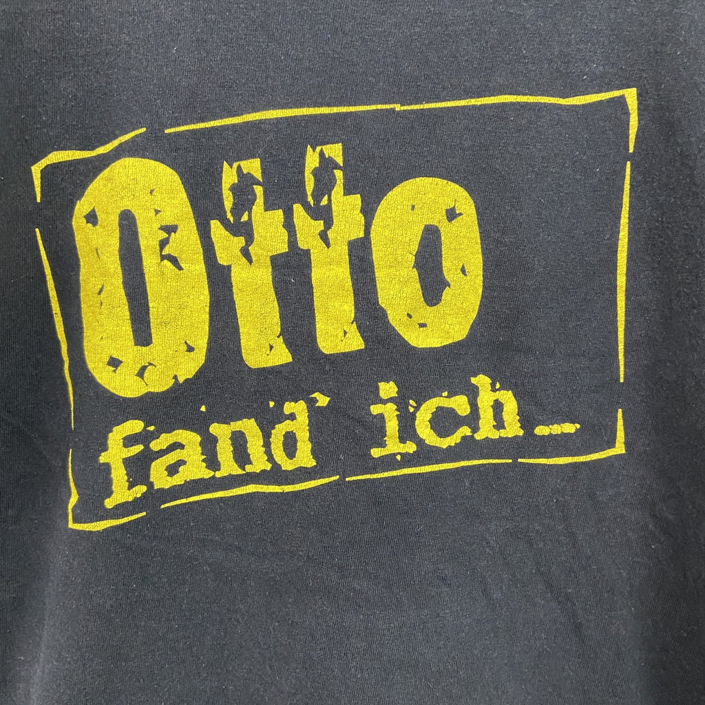 ～90s　半袖プリントTシャツ　メッセージT　英字プリント　シングルステッチ　ヴィンテージ　黒　ブラック　古着