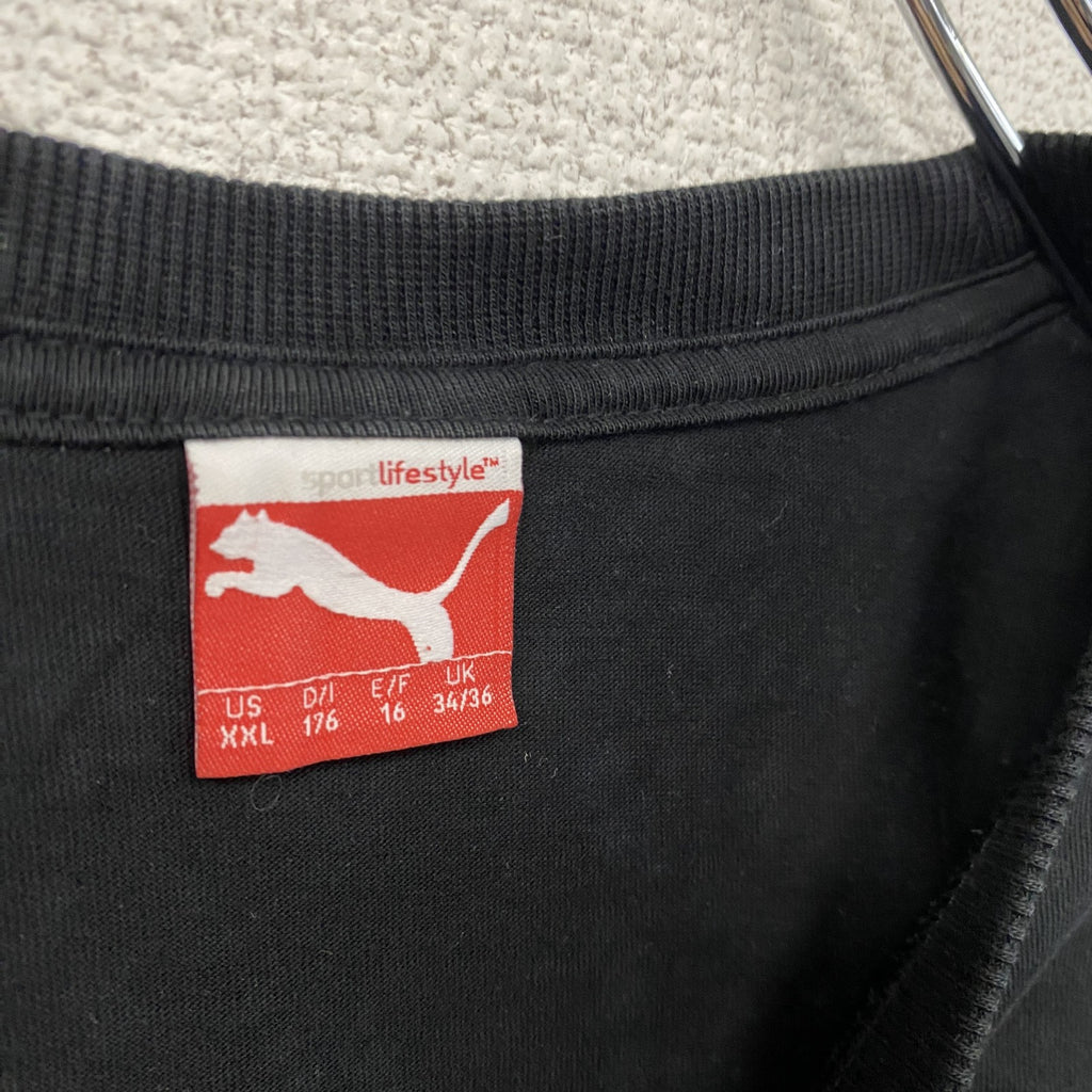 PUMA　プーマ　半袖プリントTシャツ　黒　ブラック　XXLサイズ　古着