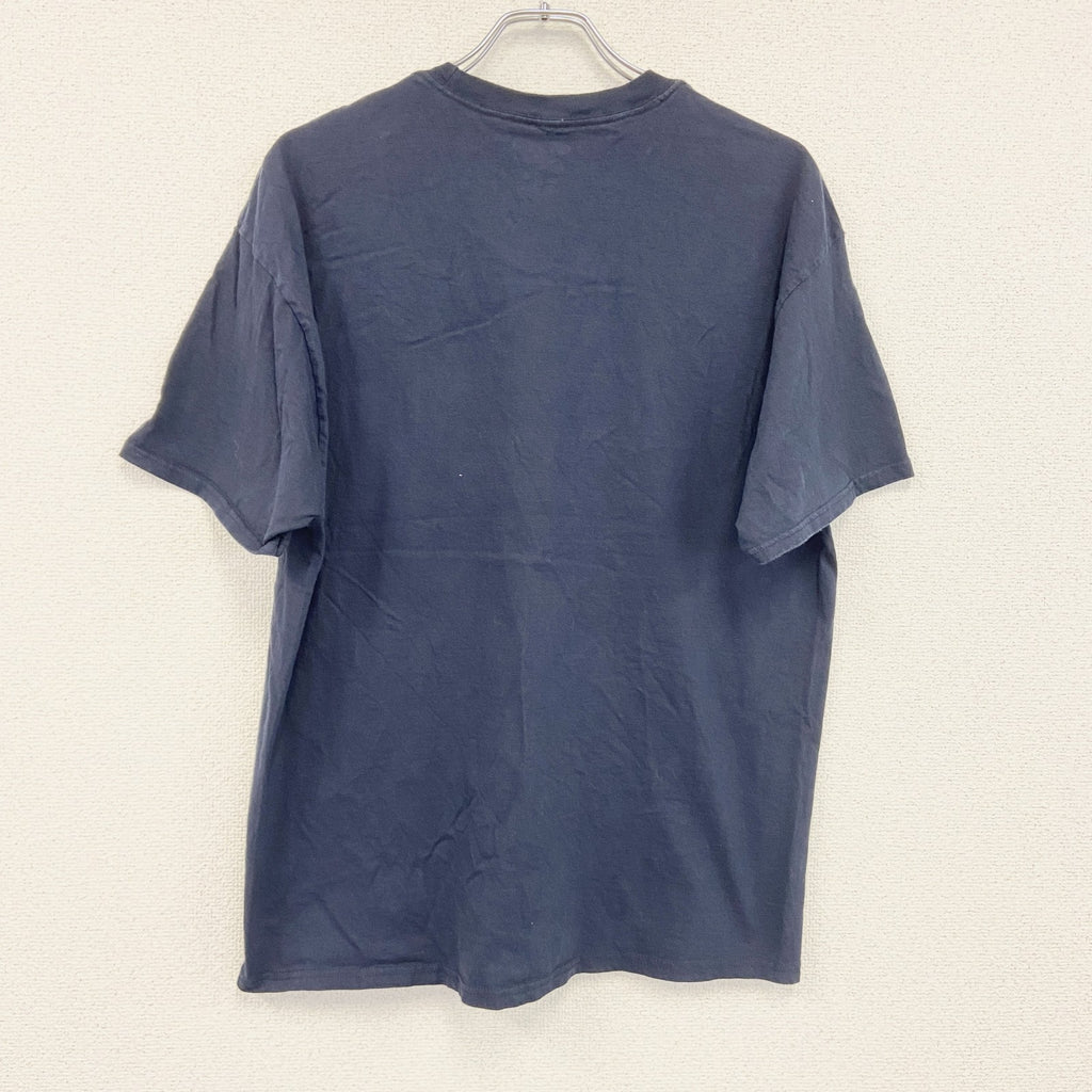 Champion　チャンピオン　半袖プリントTシャツ　デカロゴ　刺繍ロゴ　現行　紺　ネイビー　XLサイズ　古着