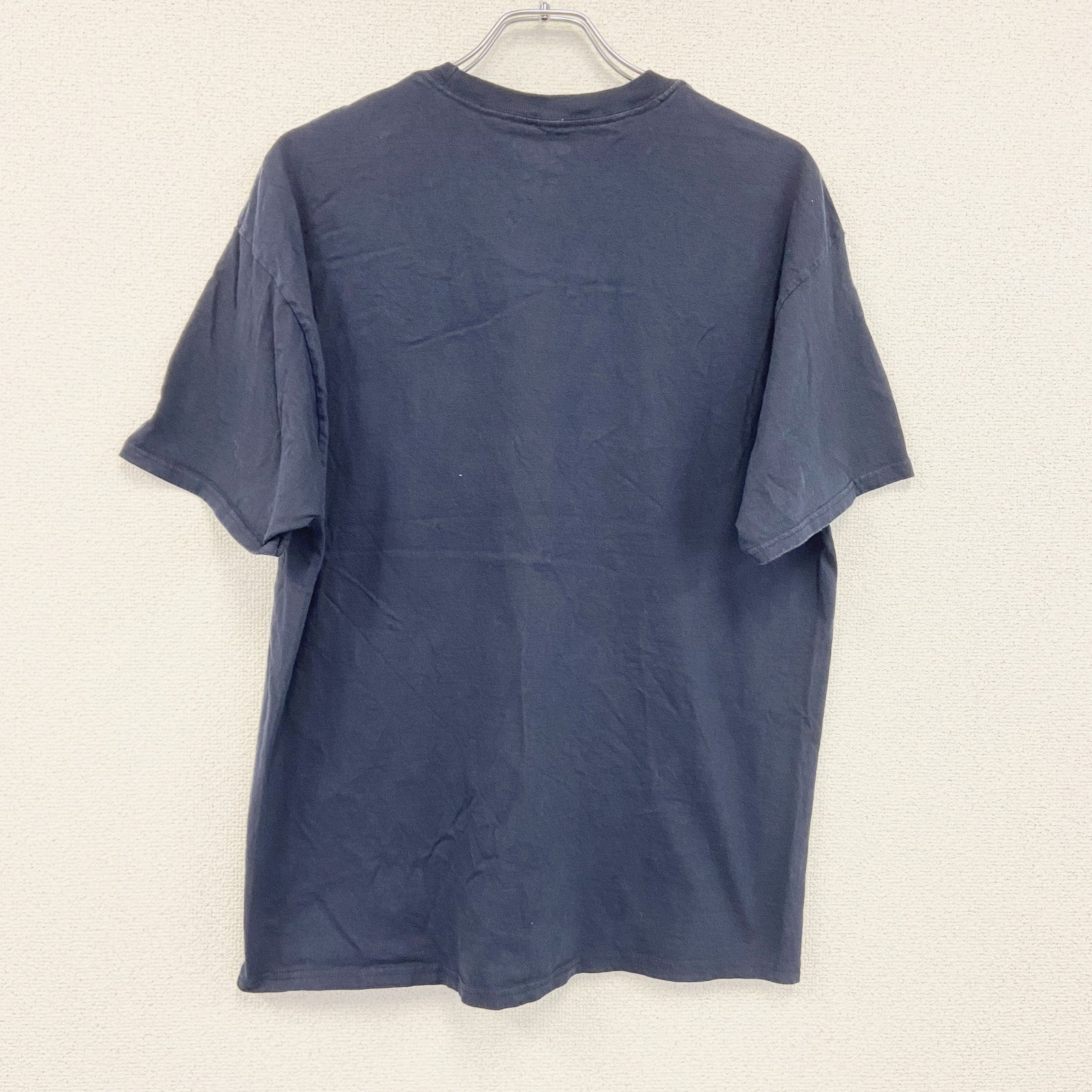 Champion　チャンピオン　半袖プリントTシャツ　デカロゴ　刺繍ロゴ　現行　紺　ネイビー　XLサイズ　古着