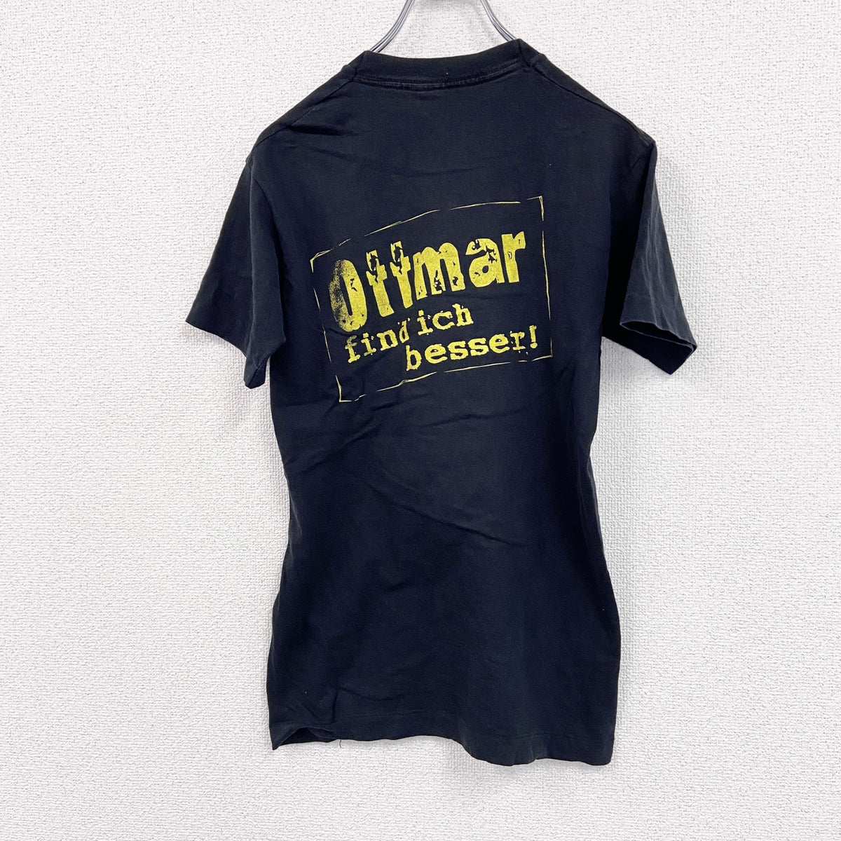 ～90s　半袖プリントTシャツ　メッセージT　英字プリント　シングルステッチ　ヴィンテージ　黒　ブラック　古着