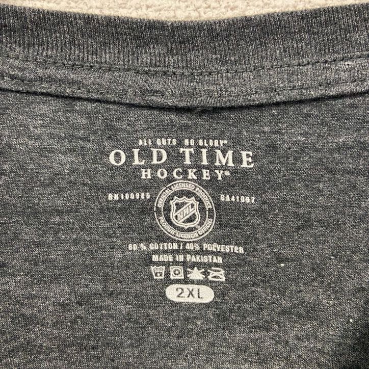OLD TIME　半袖ロゴプリントTシャツ　ピッツバーグ・ペンギンズ　ダークグレー　ビックシルエット　XXLサイズ　古着