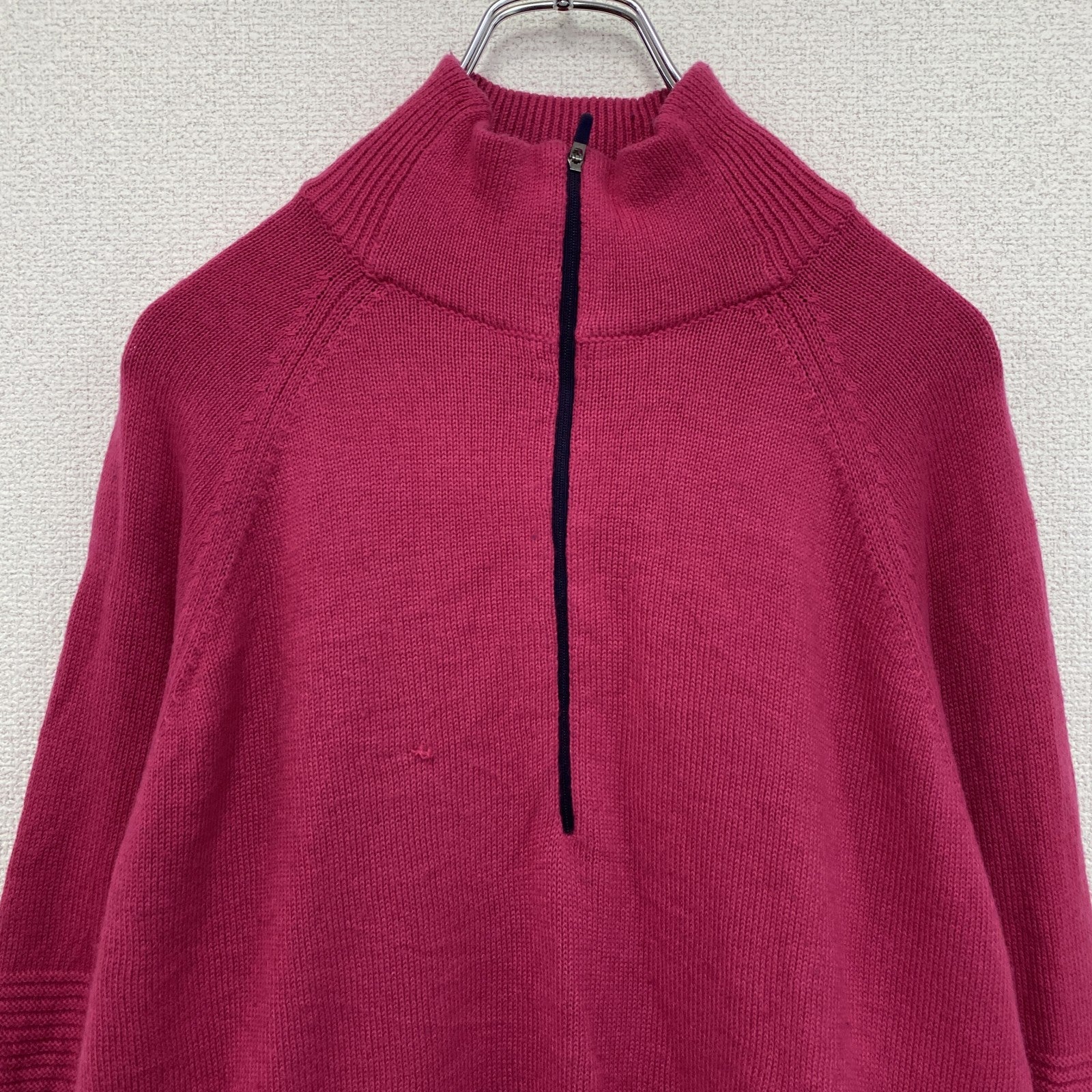 NIKE GOLF　ナイキゴルフ　ハーフジップウールニットセーター　ピンク　Lサイズ　古着