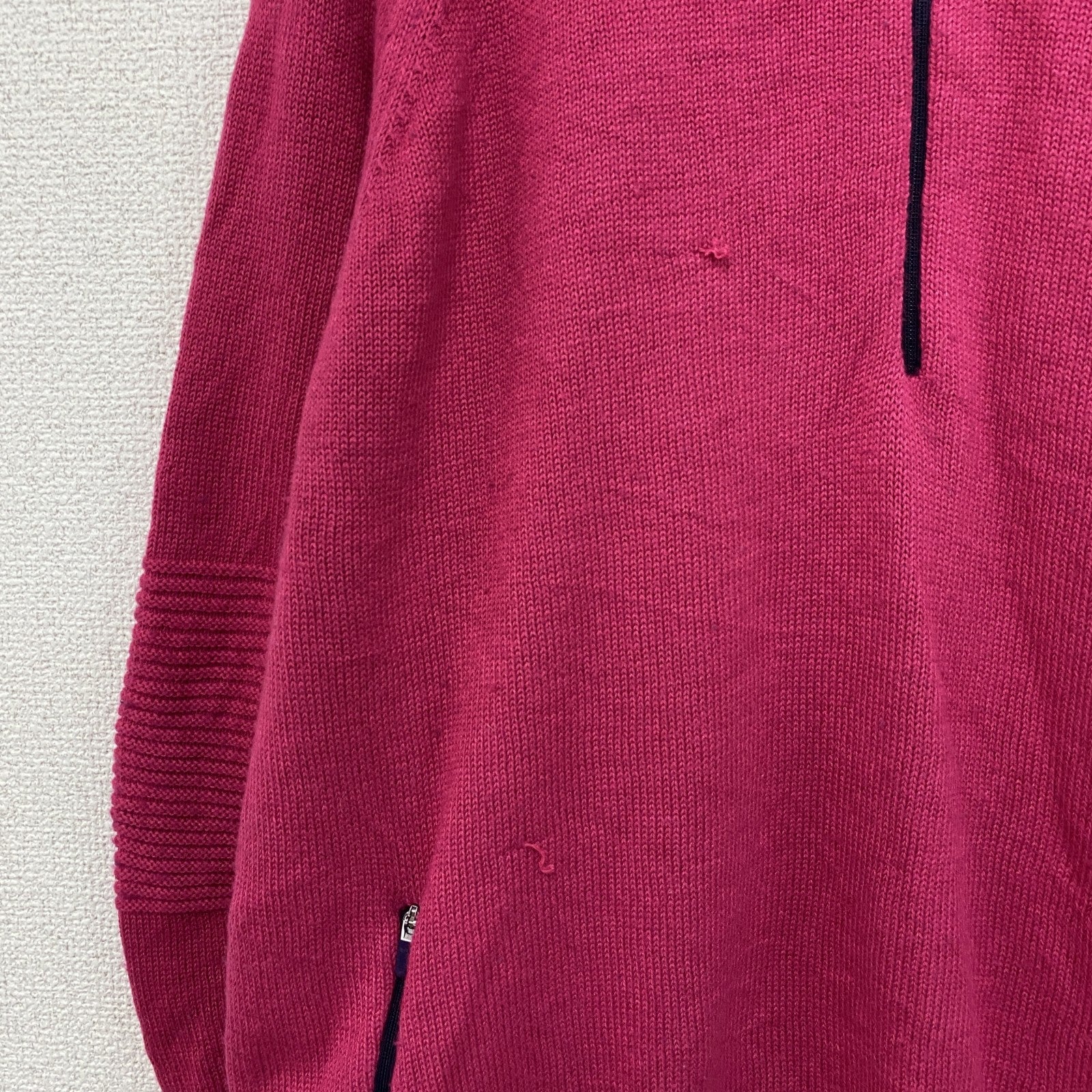 NIKE GOLF　ナイキゴルフ　ハーフジップウールニットセーター　ピンク　Lサイズ　古着