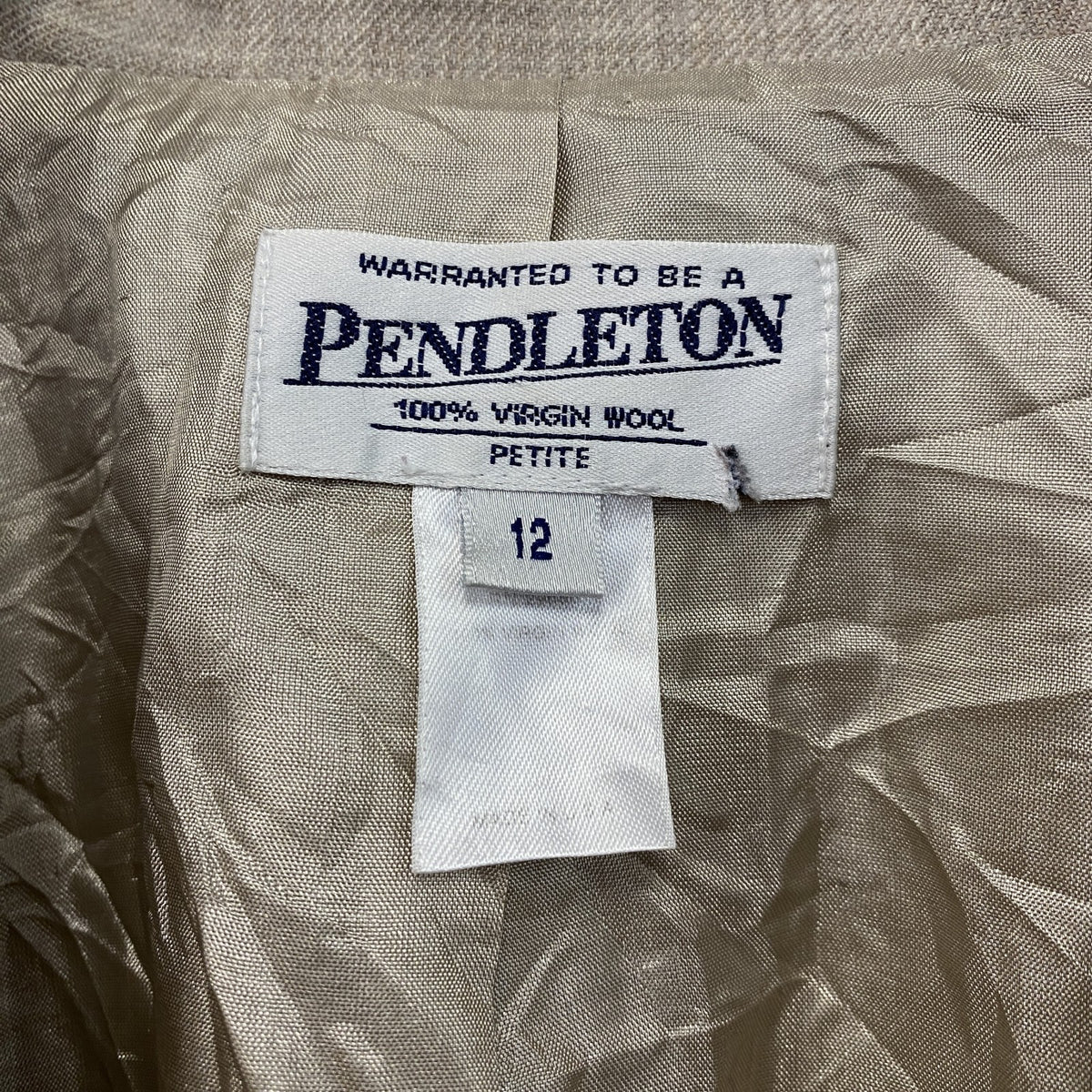 ～00s　PENDELTON　ペンドルトン　テーラードジャケット/ブレザー　1B　ベージュ　12サイズ　古着