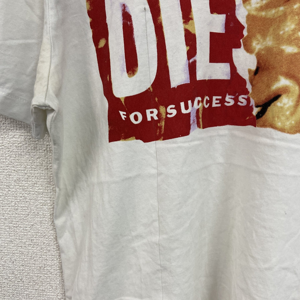 DIESEL　ディーゼル　半袖プリントTシャツ　シングルステッチ　白　ホワイト　Sサイズ　古着