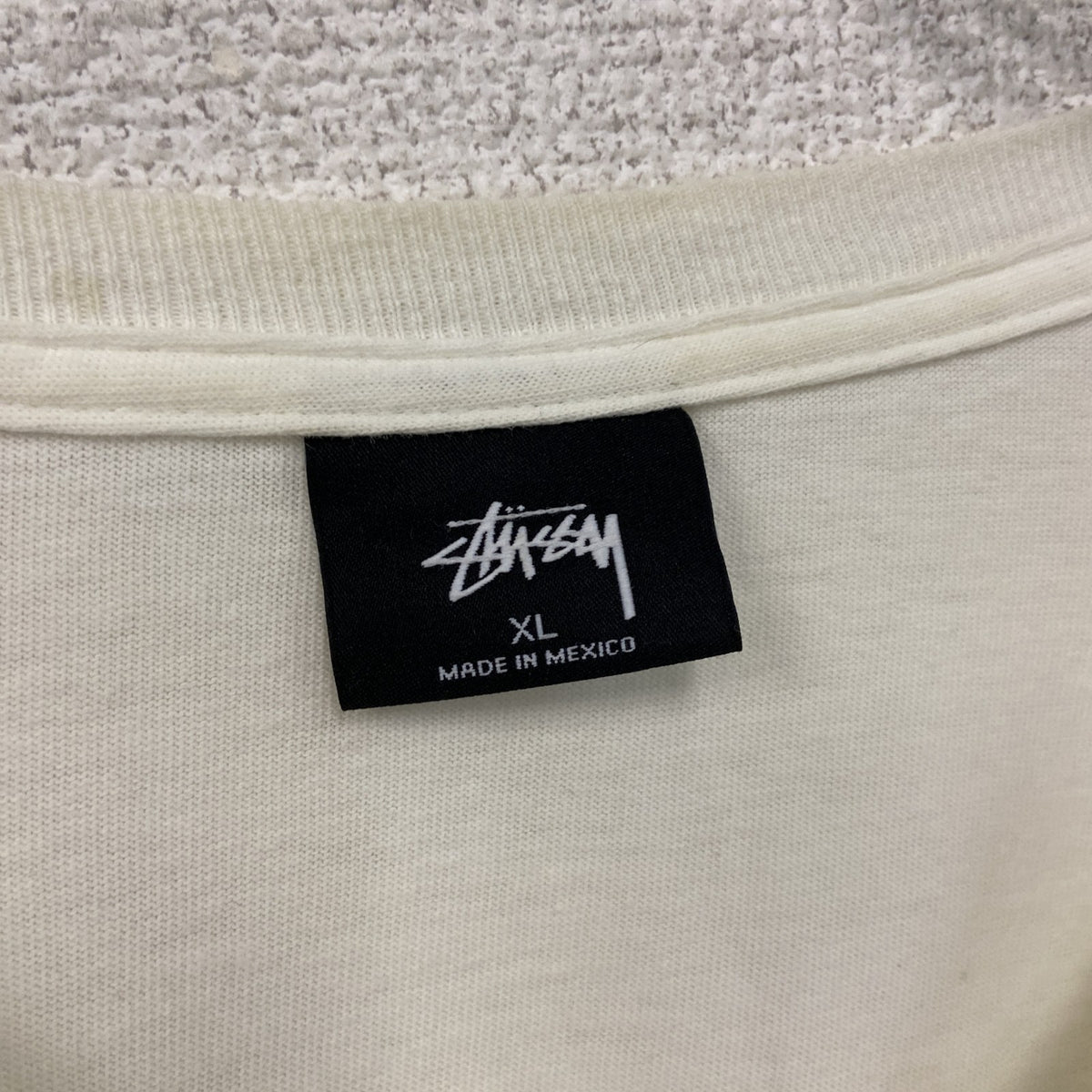 STUSSY　ステューシー　半袖プリントTシャツ　白　ホワイト　XLサイズ　古着