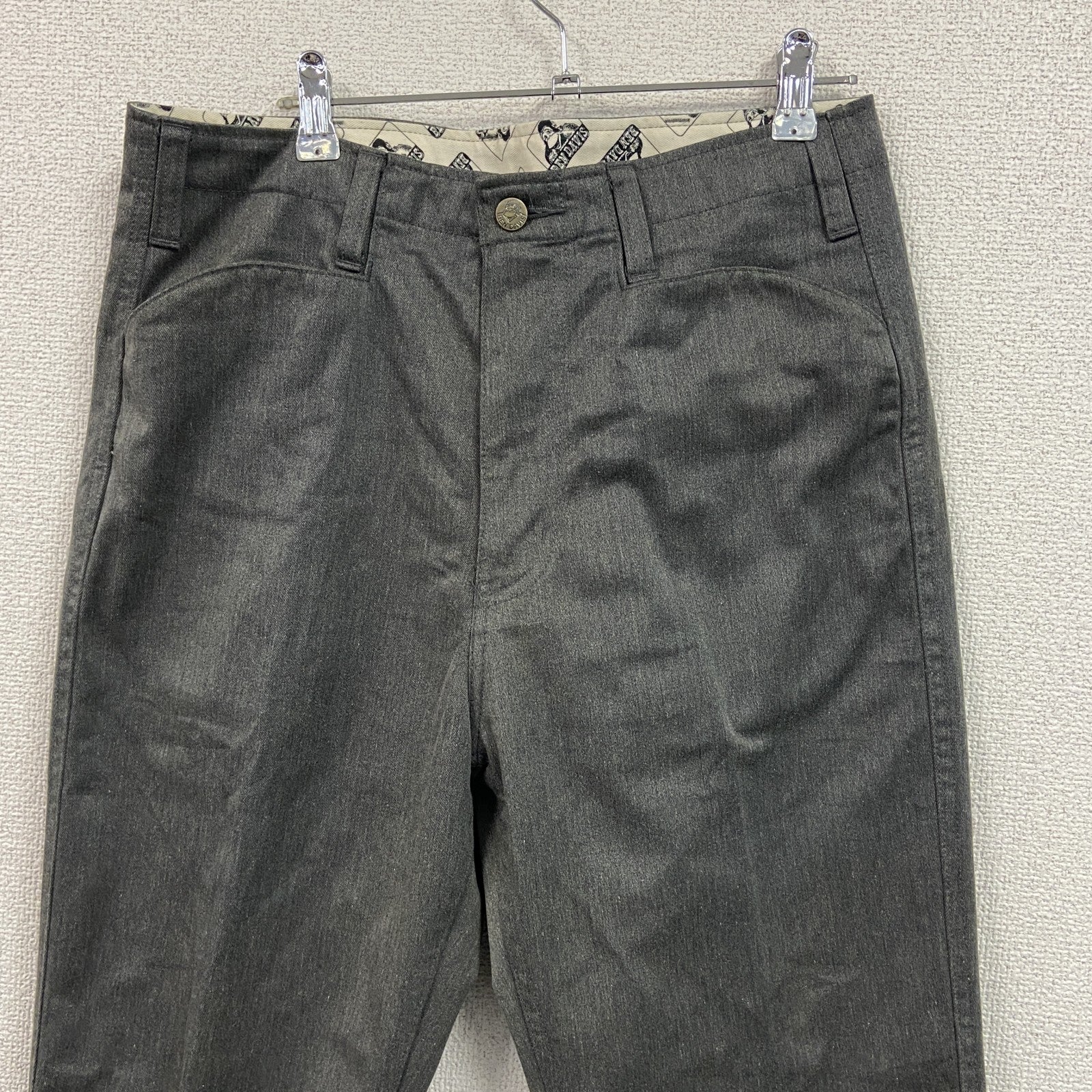 BEN DAVIS　ベンデイビス　チノパンツ　ジップフライ　ワンポイント　灰色　ダークグレー　32サイズ　古着
