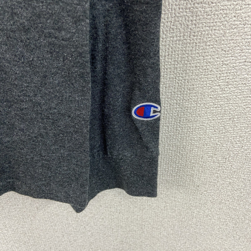 Champion　チャンピオン　NCAA　長袖プリントTシャツ　灰色　グレー　XLサイズ　古着