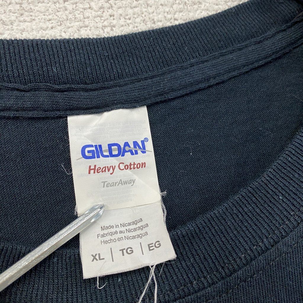 GILDAN　ギルダン　半袖プリントTシャツ　両面プリント　黒　ブラック　XLサイズ　古着