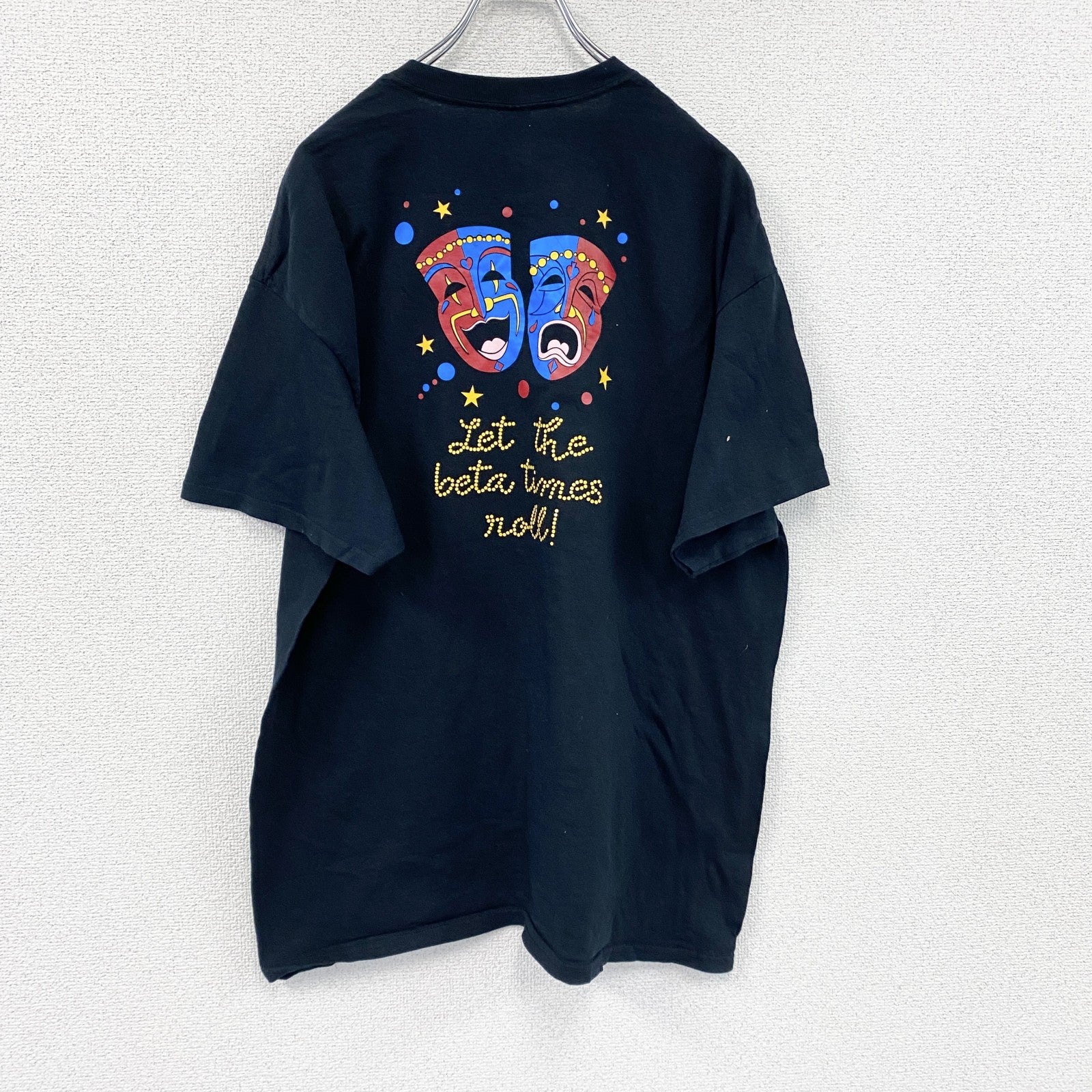 GILDAN　ギルダン　半袖プリントTシャツ　両面プリント　黒　ブラック　XLサイズ　古着