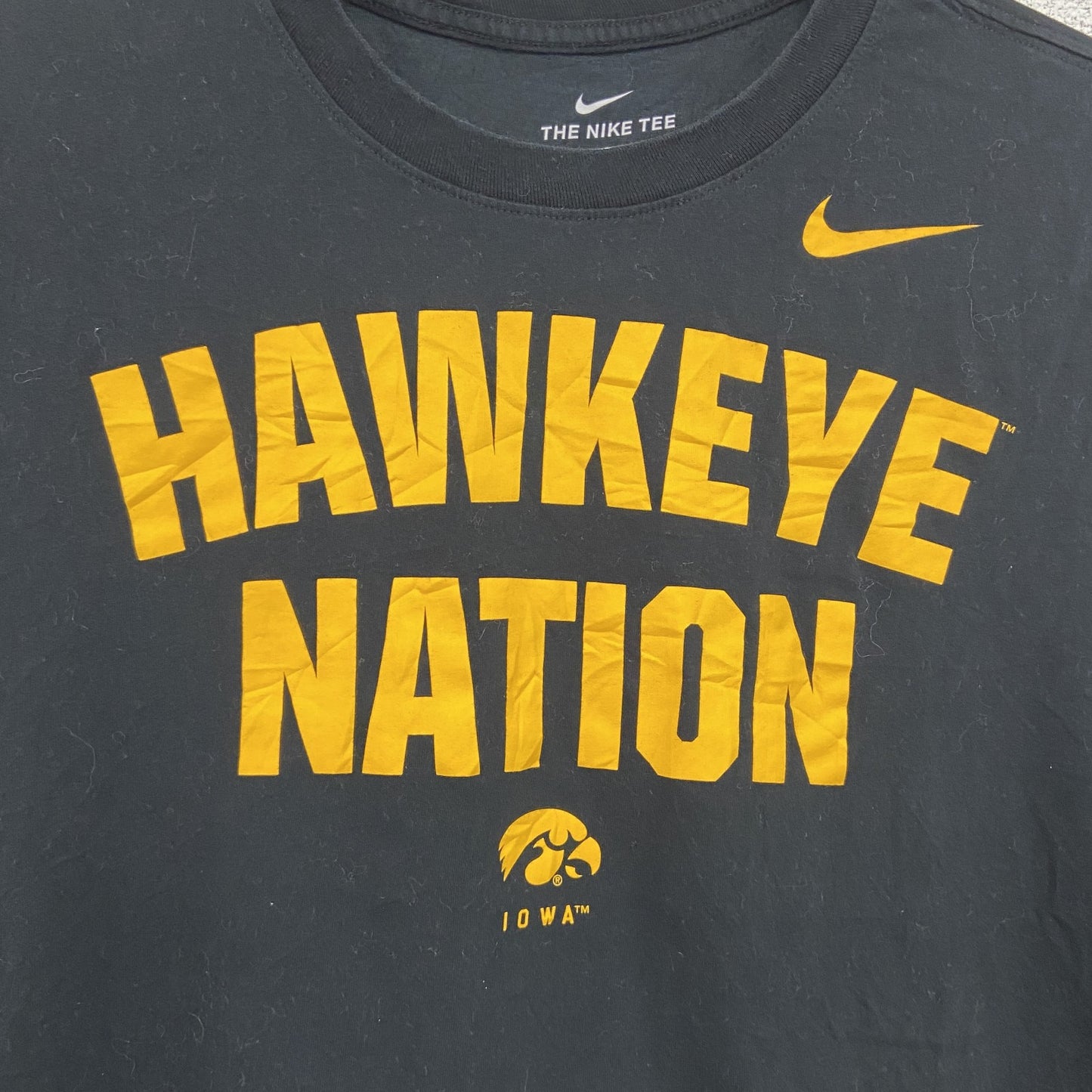 NIKE　ナイキ　Hawkeye Nation　半袖プリントTシャツ　黒　ブラック　Lサイズ