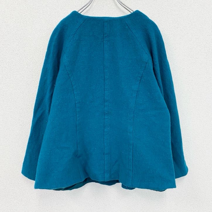 00s　PENDELTON　ペンドルトン　ノーカラーウールジャケット　比翼仕立て　青　ブルー　１Xサイズ　古着