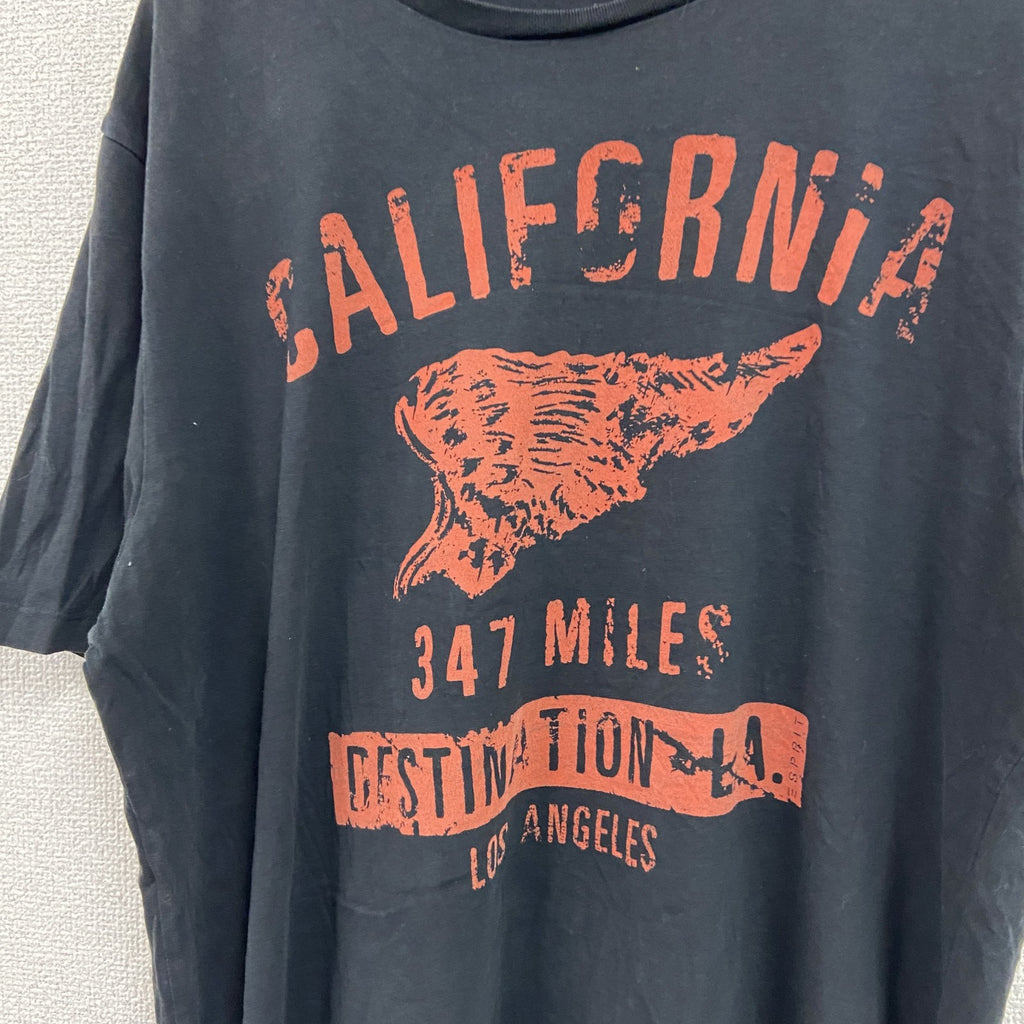 ESPRIT　半袖プリントTシャツ　黒　ブラック　XLサイズ　古着