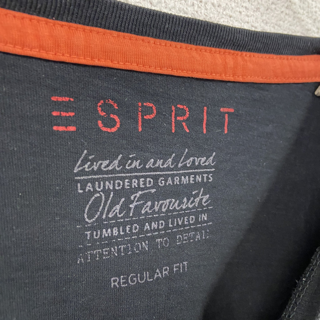 ESPRIT　半袖プリントTシャツ　黒　ブラック　XLサイズ　古着