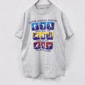 ～90s　半袖プリントTシャツ　シングルステッチ　ヴィンテージ　スポーツ　灰色　グレー　古着