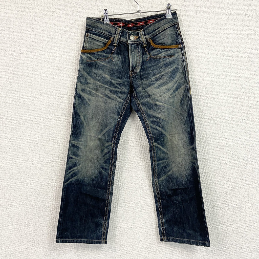 EDWIN　エドウィン　Exclusive Vintage　デニムパンツ/ジーンズ　縦落ち　鬼ヒゲ　ジップフライ　インディゴ　W28サイズ　古着