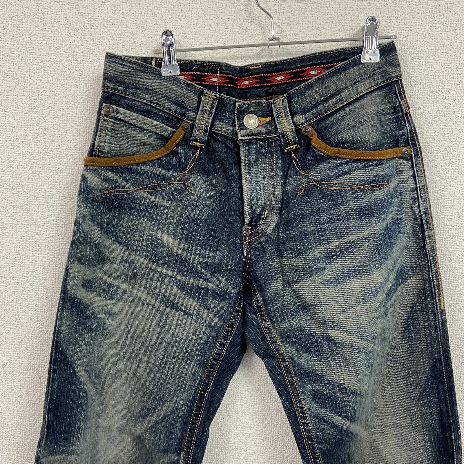 EDWIN　エドウィン　Exclusive Vintage　デニムパンツ/ジーンズ　縦落ち　鬼ヒゲ　ジップフライ　インディゴ　W28サイズ　古着