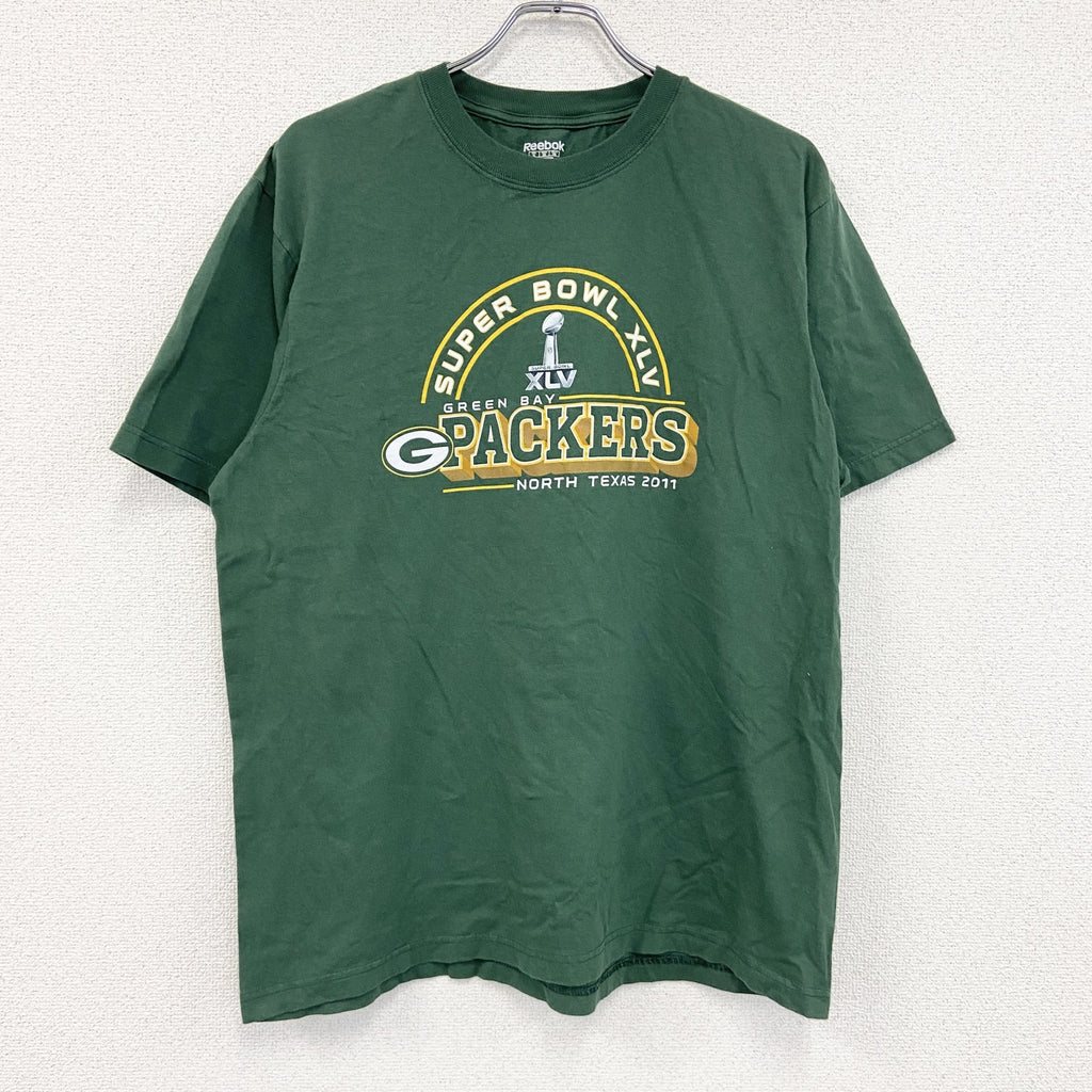 Reebok　リーボック　半袖プリントTシャツ　緑　グリーン　XLサイズ　古着