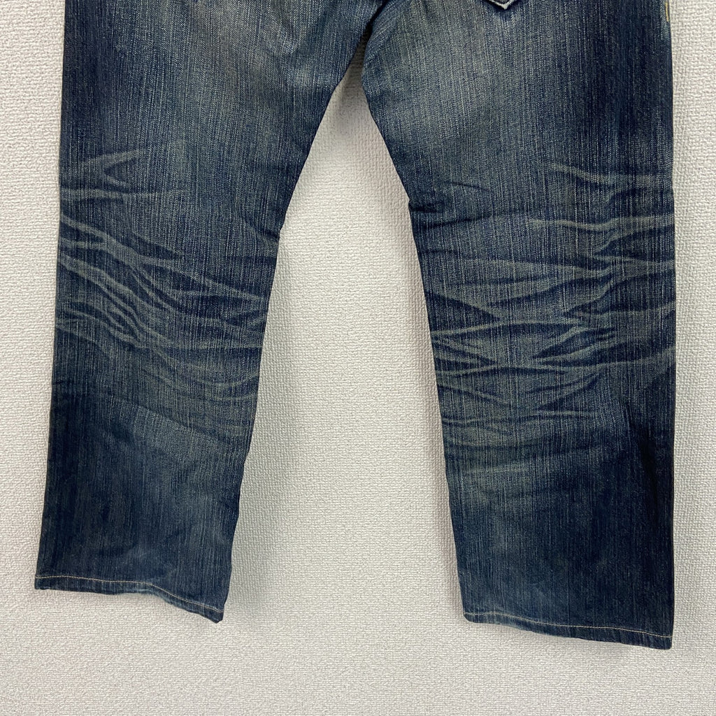 EDWIN　エドウィン　Exclusive Vintage　デニムパンツ/ジーンズ　縦落ち　鬼ヒゲ　ジップフライ　インディゴ　W28サイズ　古着