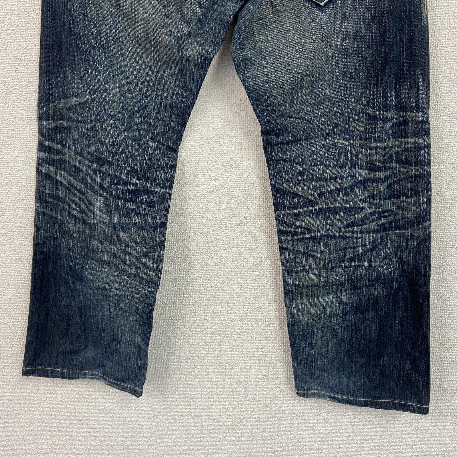 EDWIN　エドウィン　Exclusive Vintage　デニムパンツ/ジーンズ　縦落ち　鬼ヒゲ　ジップフライ　インディゴ　W28サイズ　古着