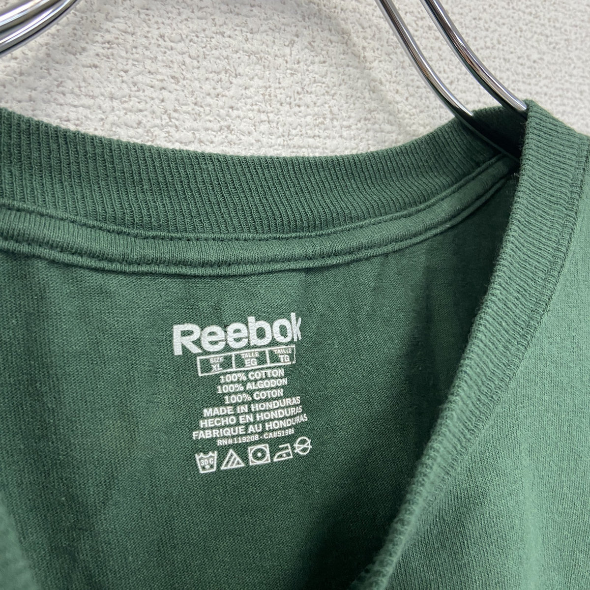 Reebok　リーボック　半袖プリントTシャツ　緑　グリーン　XLサイズ　古着